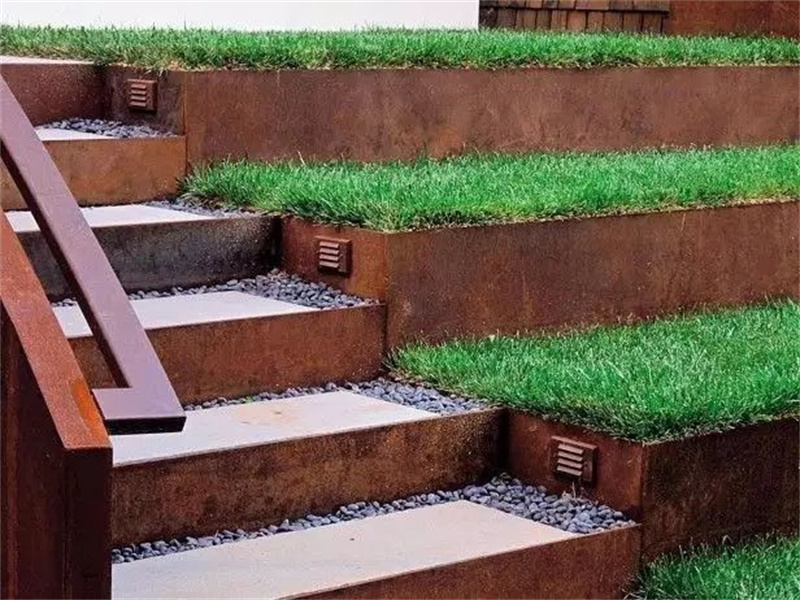 Industrial Landscape corten steel garden edging For Park Project